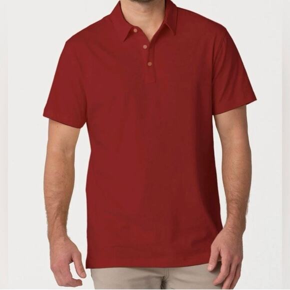 Swet Tailor Size L All In Polo In Claret Red Side Slits 3 Button Collared NEW - Picture 1 of 10